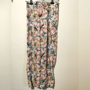 Cynthia Rowley Pink, Blue & Green Floral and Birds Pajama Pants
